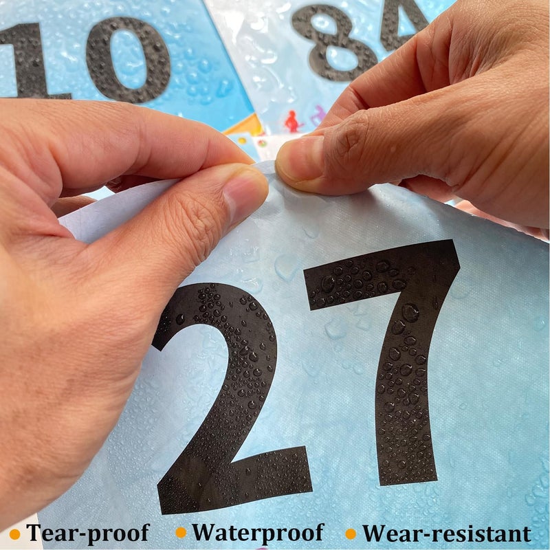 UISKOOPW Tyvek Race Bibs Running Numbers Bibs with Race Bib Tape Instead Pins Track Bib Numbers for Tryouts Racing Bibs Audition Numbers for Marathon Runners Events Sports Games - Image 5